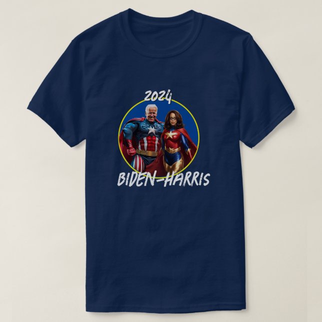 Camiseta Joe Biden y Kamala Harris como superhéroes (Diseño del anverso)