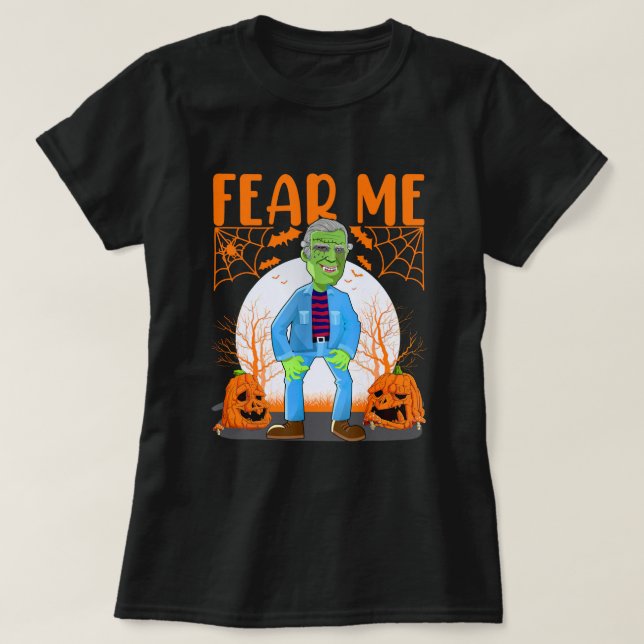 Camiseta Joe Biden Zombie me teme a mi divertida Halloween  (Diseño del anverso)