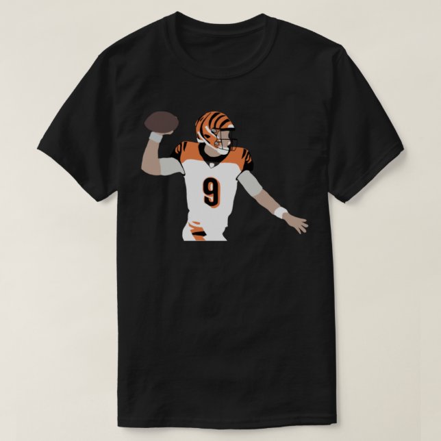 Camiseta Joe Burrow 9 Bengals TShirt (Diseño del anverso)
