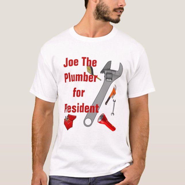 Camiseta Joe El Plomero Para Presidente - Personalizado (Anverso)