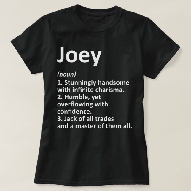 Camiseta JOEY Definition Personalized Name Funny Birthday G (Diseño del anverso)