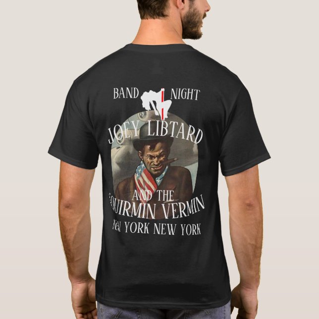 CAMISETA JOEY LIBTARD Y LA CIUDAD DE SQUIRMIN VERMIN EN NUE (Reverso)