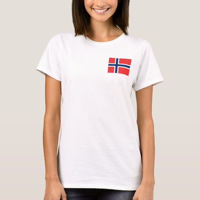 Camiseta Jogger de la flota femenina con bandera de Noruega (Anverso)