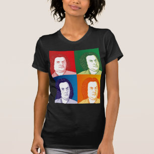 Camiseta Johann Sebastian Bach en el estilo cartoon