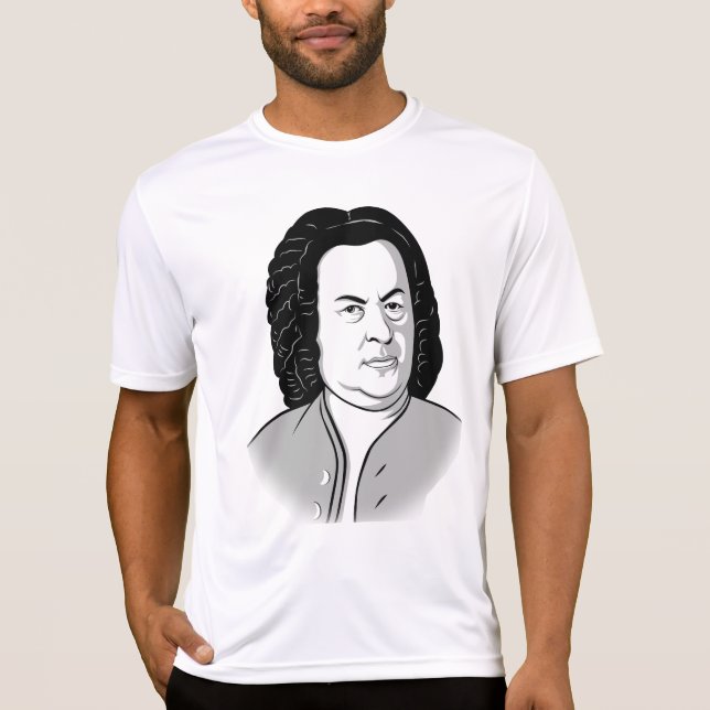 Camiseta Johann Sebastian Bach Personalizado en schwarz wei (Anverso)