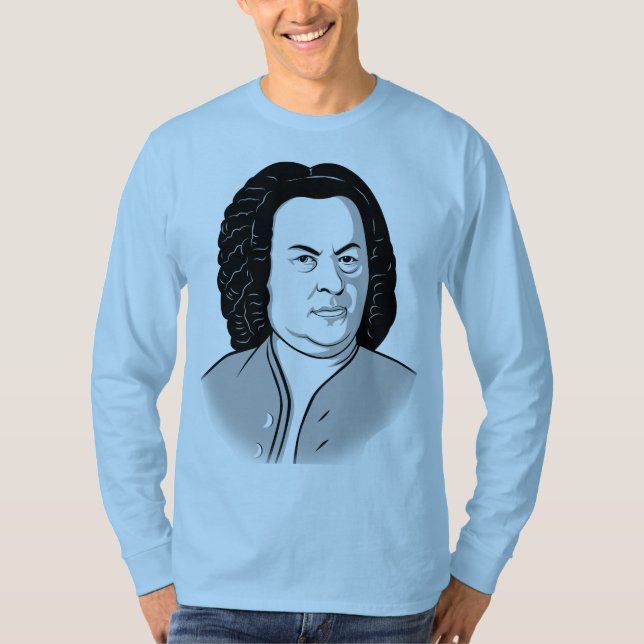 Camiseta Johann Sebastian Bach Personalizado en schwarz wei (Anverso)