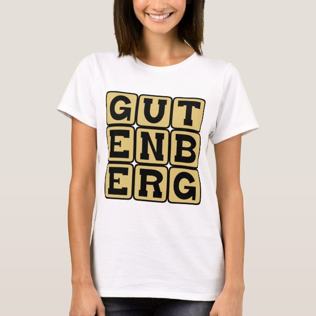 Camiseta Johannes Gutenberg, impresor alemán (Anverso)