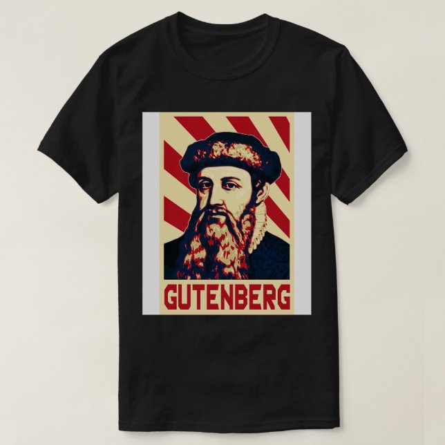 Camiseta Johannes Gutenberg Retro (Diseño del anverso)
