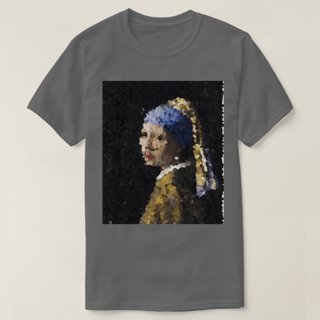 Camiseta Johannes Vermeer Chica con Pearl Earring Pixelat (Diseño del anverso)