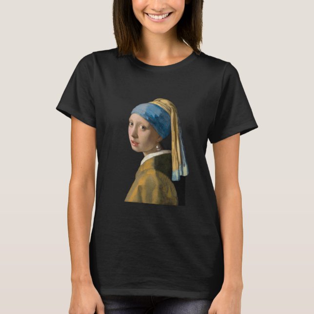 Camiseta Johannes Vermeer, Chica de Pearl Earring (Anverso)