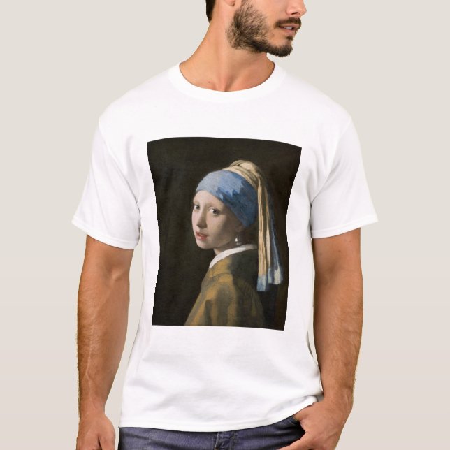 Camiseta Johannes Vermeer, Chica de Pearl Earring (Anverso)