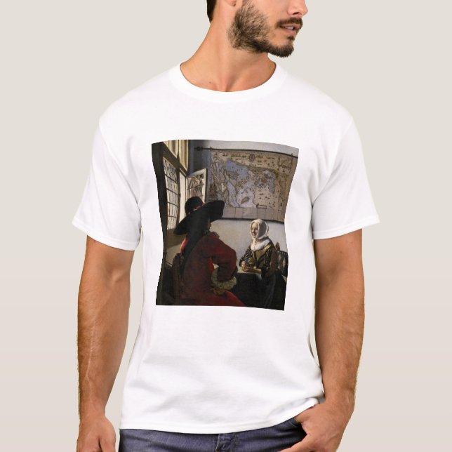Camiseta Johannes Vermeer - Funcionario con un Chica risibl (Anverso)