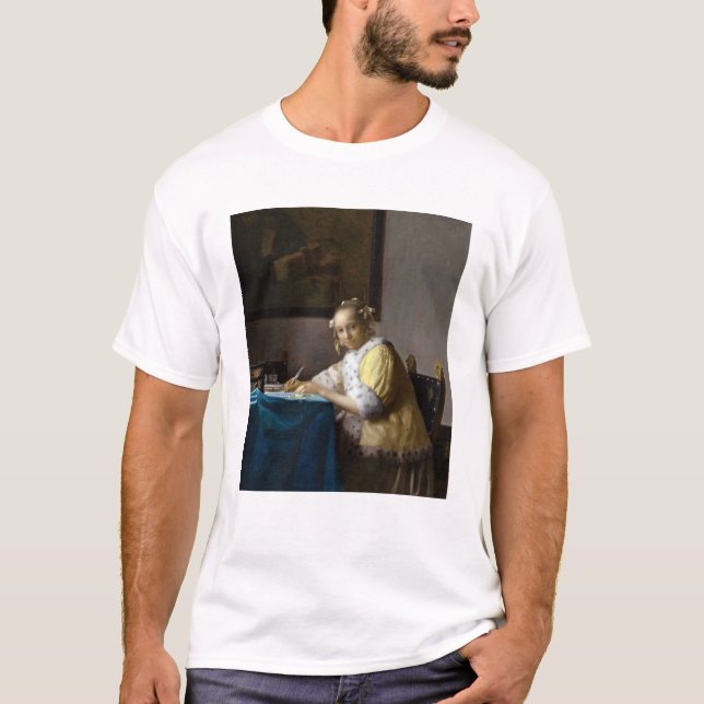 Camiseta Johannes Vermeer - Una dama escribiendo una carta (Anverso)