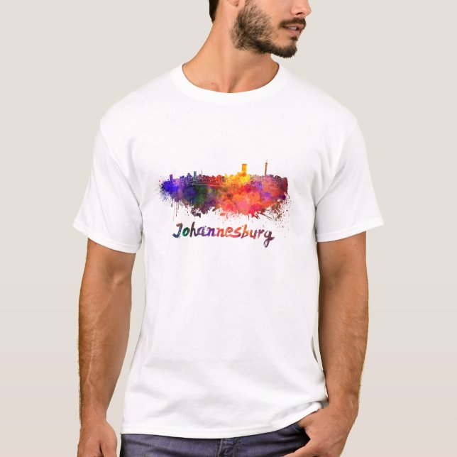 Camiseta Johannesburg skyline in watercolor (Anverso)