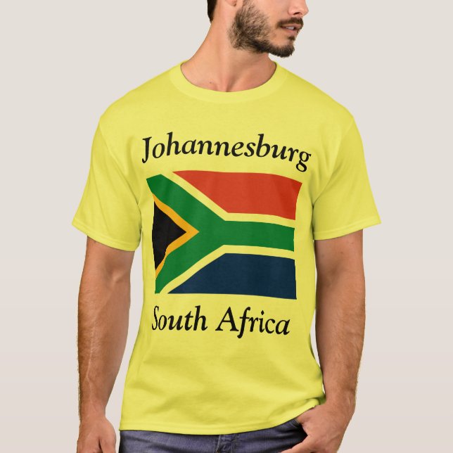 Camiseta Johannesburg, Suráfrica con la bandera surafricana (Anverso)