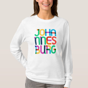 Camiseta Johannesburgo Sudáfrica Letras Pop Art