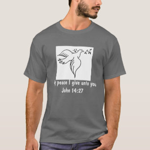 Camiseta John 14:27 Biblia verso Religión Paloma Cristiano