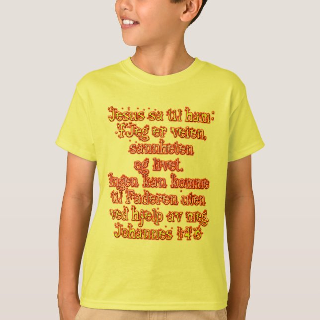 Camiseta John 14:6 Noruego (Anverso)