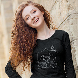 Camiseta John 1:14 Escritura de Natividad Cristiana Larga H