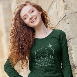 Camiseta John 1:14 Escritura de Natividad Cristiana Larga H