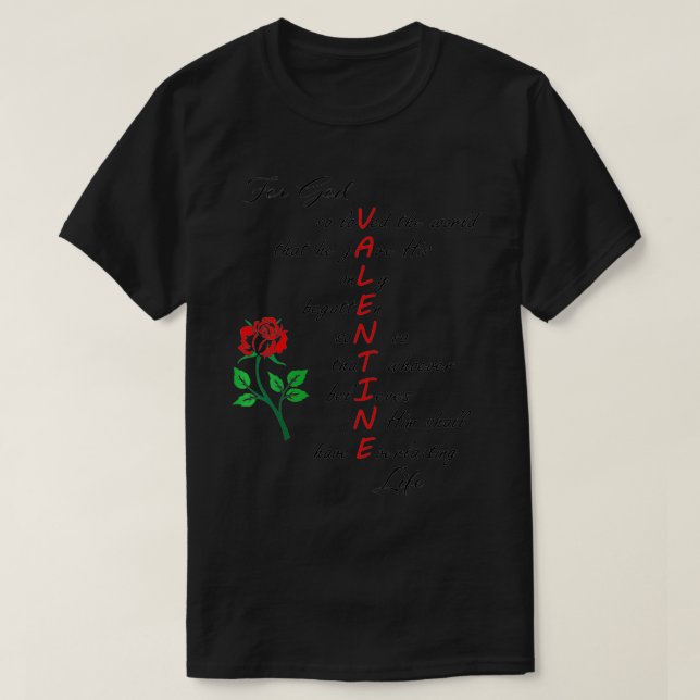 Camiseta John 316 cristiana San Valentín por Dios Entonces  (Diseño del anverso)