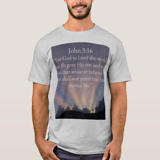 Camiseta John 3:16 Bible Verse Men's Tee Shirt (Anverso)