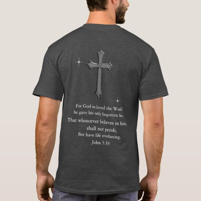 Camiseta John 3:16 cristiano  (Reverso)