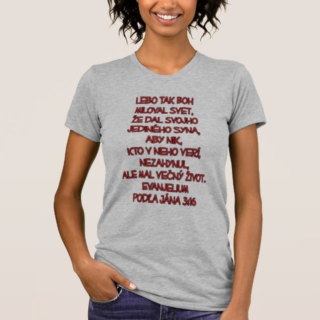 Camiseta John 3:16 Eslovaco (Anverso)
