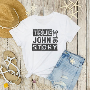 Camiseta John 3:16 Historia Verdadera Biblia Cita Grunge
