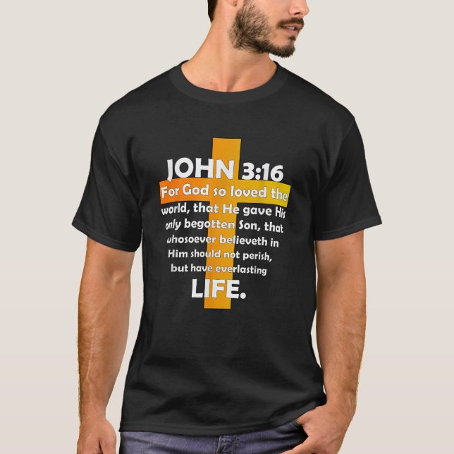Camiseta John 3 16 KJV Biblia Christian T Shirt 03 (Anverso)