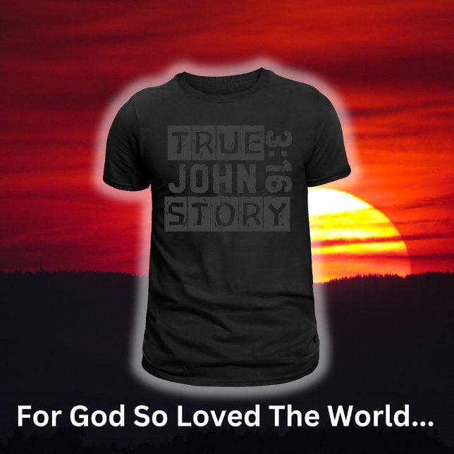 Camiseta John 3:16 Verdadera cita de la Biblia Grunge Black (Subido por el creador)