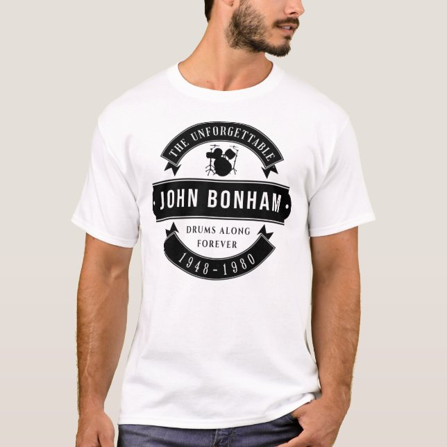 Camiseta John Bonham 1948 1980 Music (Anverso)