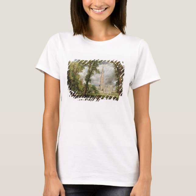 Camiseta John Constable | Vista de la Catedral de Salisbury (Anverso)