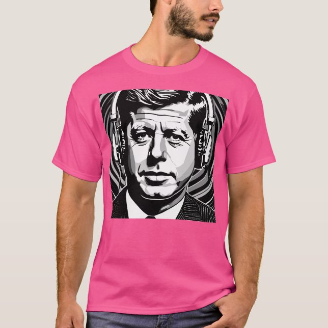 Camiseta John F Kennedy Con Auriculares (Anverso)