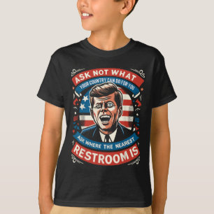 Camiseta John F. Kennedy Gracioso Meme Patriótico Toilet 4 