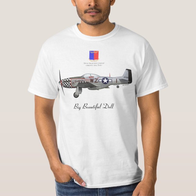 Camiseta John Lander' s P-51 “Big Beautiful Doll " (Anverso)