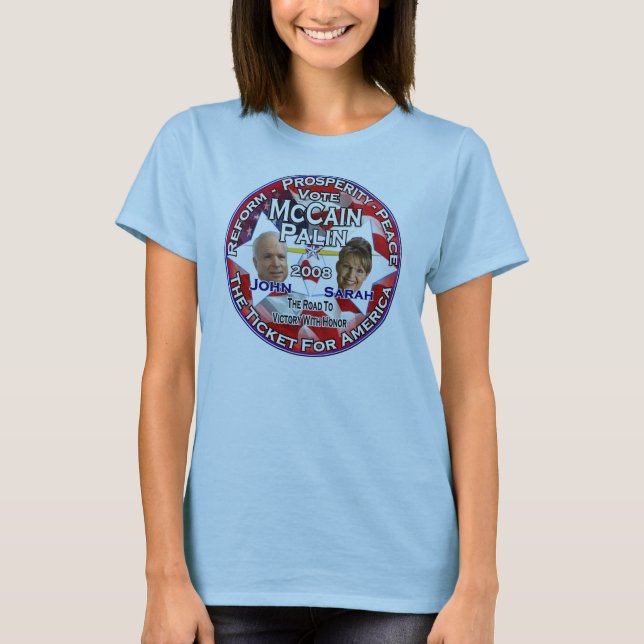 Camiseta John McCain y Sarah Palin (Anverso)