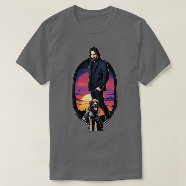 Camiseta John Wick y su película sobre el atardecer del per (Diseño del anverso)