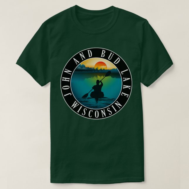 Camiseta John Y Bud Lake Wisconsin Kayaking (Diseño del anverso)