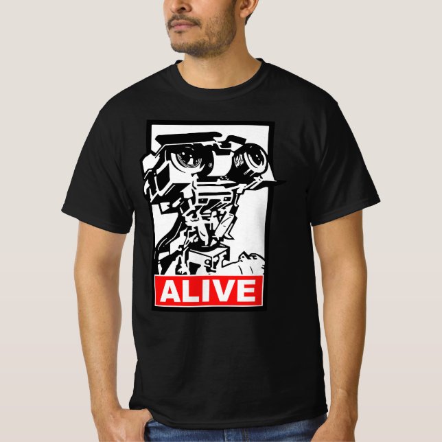 Camiseta Johnny 5, short circuit, johnny five is alive (Anverso)