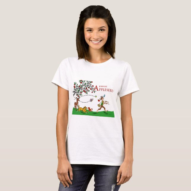 Camiseta Johnny Appleseed T-Shirt, Animals and Apple Tree (Anverso completo)