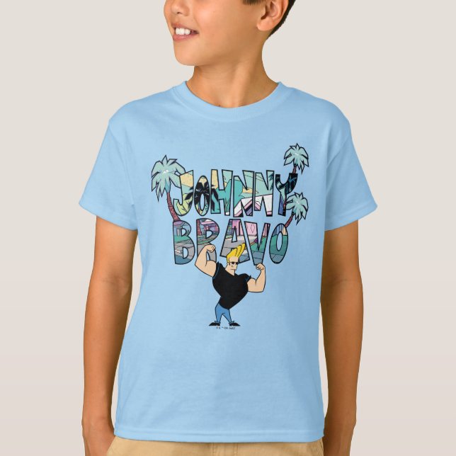 Camiseta Johnny Bravo Palm Tree Name (Anverso)
