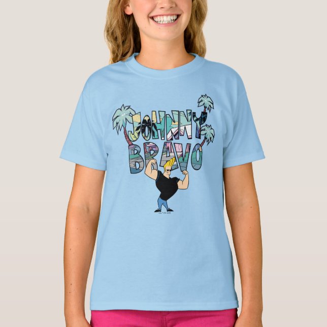 Camiseta Johnny Bravo Palm Tree Name (Anverso)