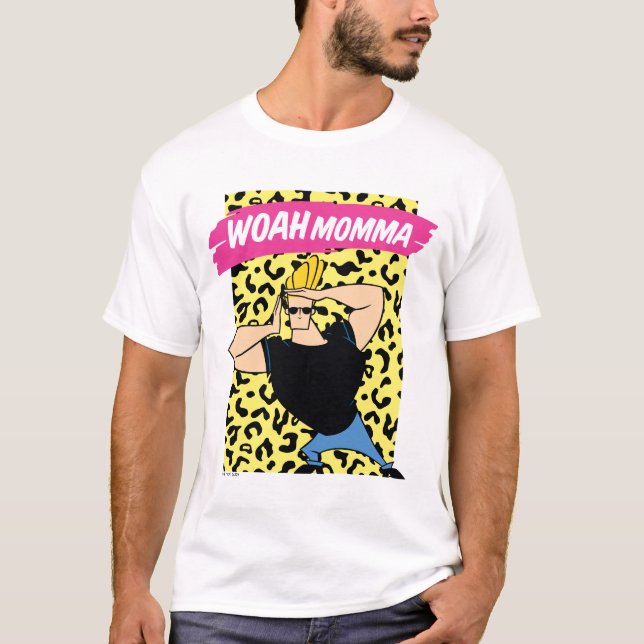 Camiseta Johnny Bravo - Woah Momma (Anverso)