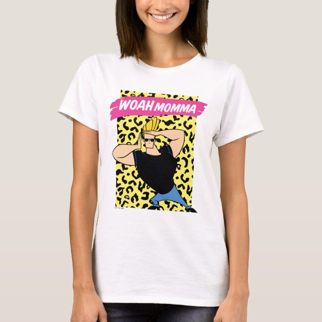 Camiseta Johnny Bravo - Woah Momma (Anverso)