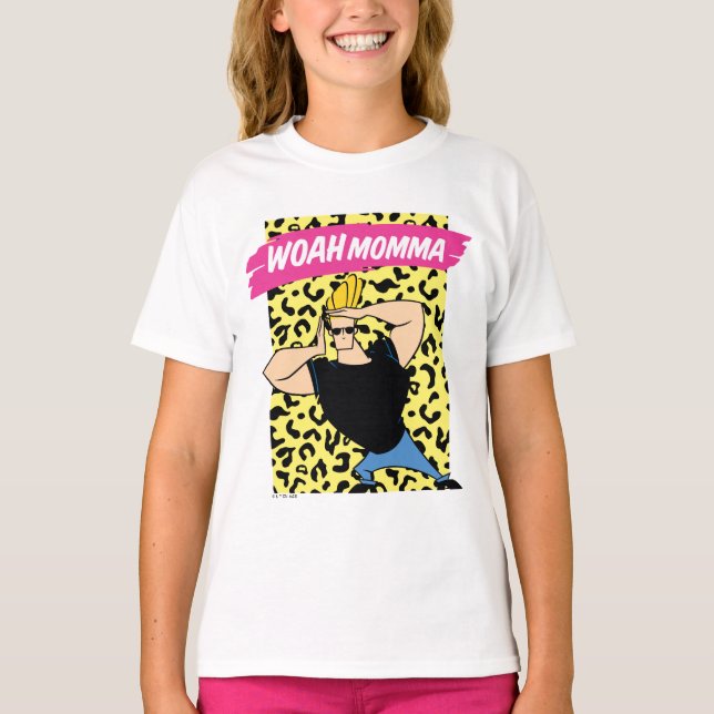 Camiseta Johnny Bravo - Woah Momma (Anverso)