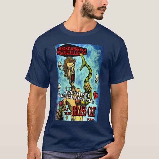 Camiseta Johnny enojado y el gato de cobre amarillo de (Anverso)