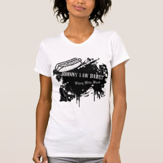Camiseta ¡Johnny muerde detrás!  para las señoras y los
