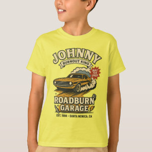 Camiseta Johnny Roadburn - Retro Burnout Muscle Car
