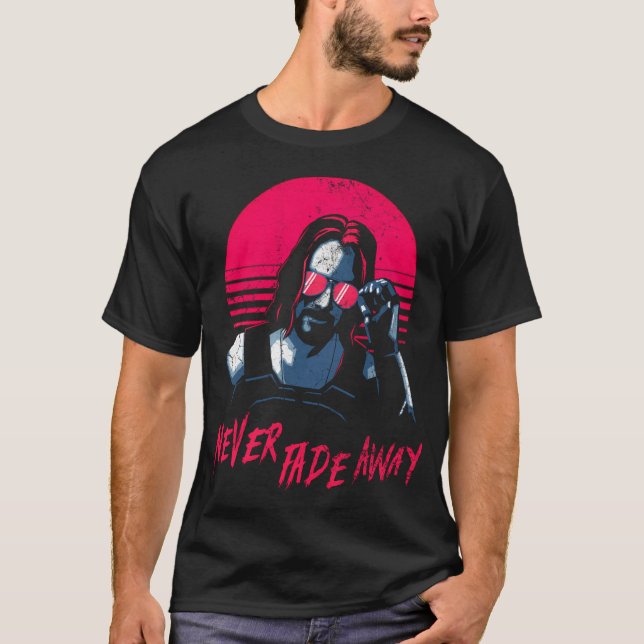 Camiseta Johnny Silverhand Cyberpunk - Nunca Fade Away (Anverso)